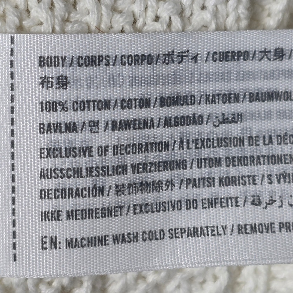 Abercrombie & Fitch Sweater Vest Ivory Cable Knit Oversized V Neck Womens M - Picture 4 of 6